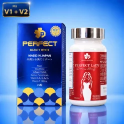 [Mã V1 + V2] Bộ Đôi Viên Uống Nội Tiết Perfect Lady & Trắng Da Perfect Beauty White (2 Hộp)